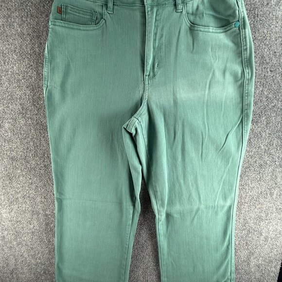 Judy Blue Women Jeans 16W Garment Dyed Green / Blue Denim Wide Leg ACTL 32X33 - Picture 1 of 16